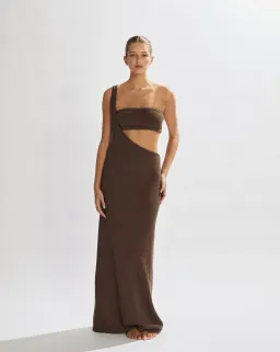One Mile Solei Knit Maxi Dress Brown Size S / AU 8 for rent on The Volte - image 1