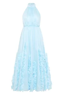 Aje Hilma Frill Maxi Halter Dress Blue Size 6  for rent on The Volte - image 3