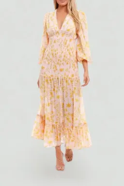 Significant Other Bernadette Dress Yellow Floral Size 8 for rent on The Volte - image 1