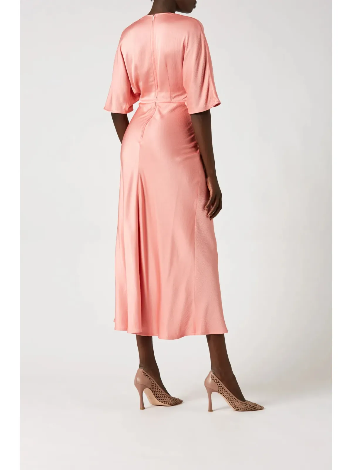 Scanlan Theodore Cocoon Turban Twist Dress Coral Size AU 10 - Image 3