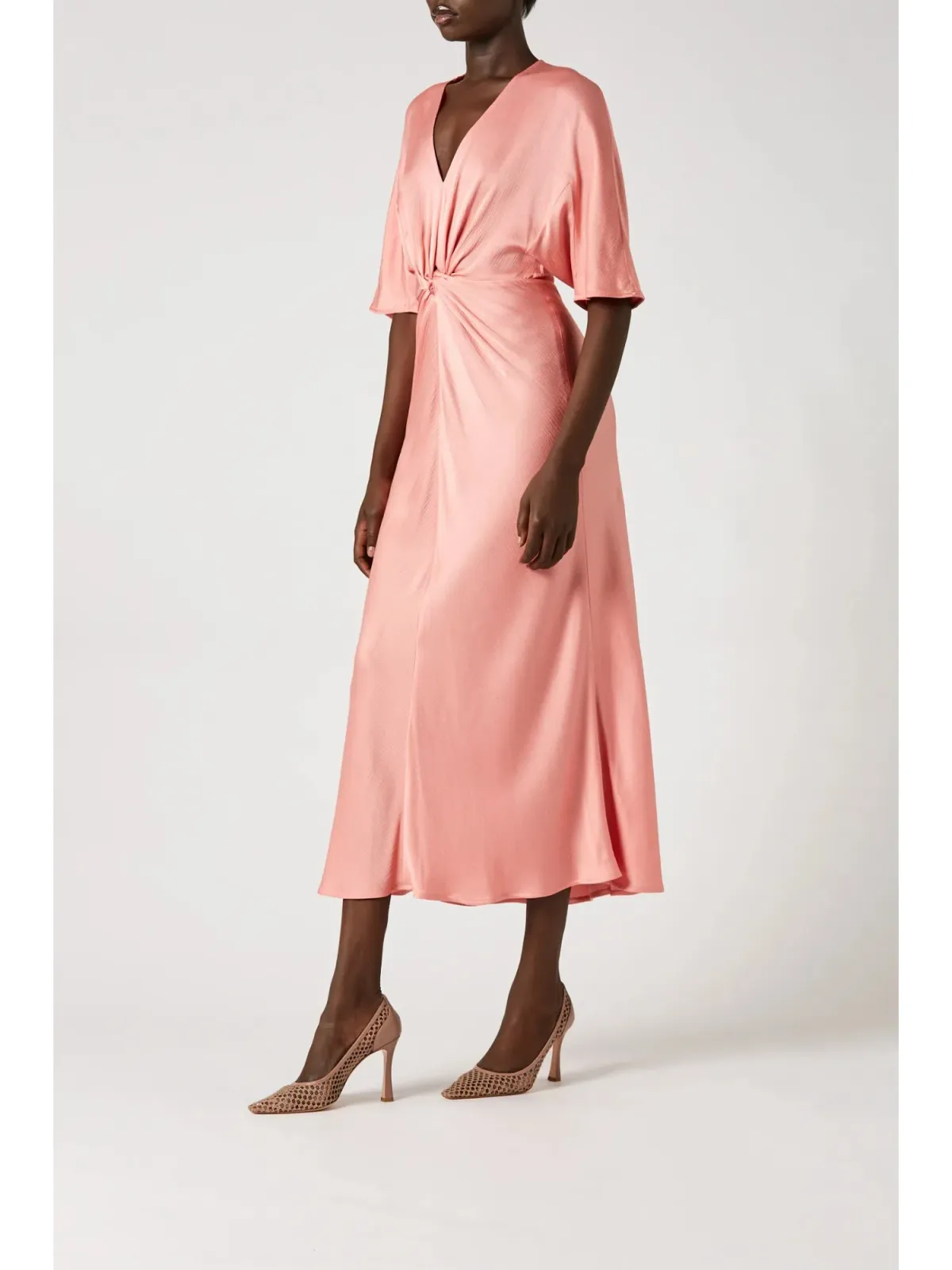 Scanlan Theodore Cocoon Turban Twist Dress Coral Size AU 10 - Image 2