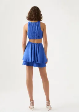 Aje Holt Cut Out Ring Mini Dress Blue Size 8  for rent on The Volte - image 3