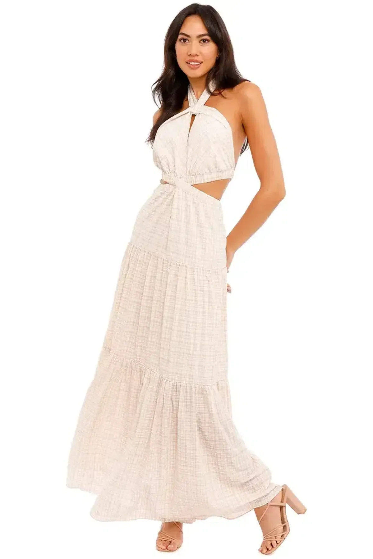 Significant Other Clementine Dress in Almond Check Size 10 - Image 4