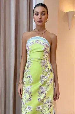 Alemais Marlow Bodice Midi Dress Lemon Paisley Size 10 for rent on The Volte - image 2