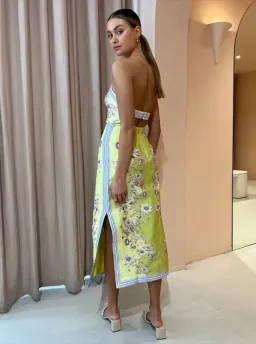 Alemais Marlow Bodice Midi Dress Lemon Paisley Size 10 for rent on The Volte - image 3