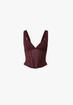Viktoria and Woods Theta Bustier Corset Top in Oxblood Deep Burgundy Size 1 /AU 8 for rent on The Volte - image 5