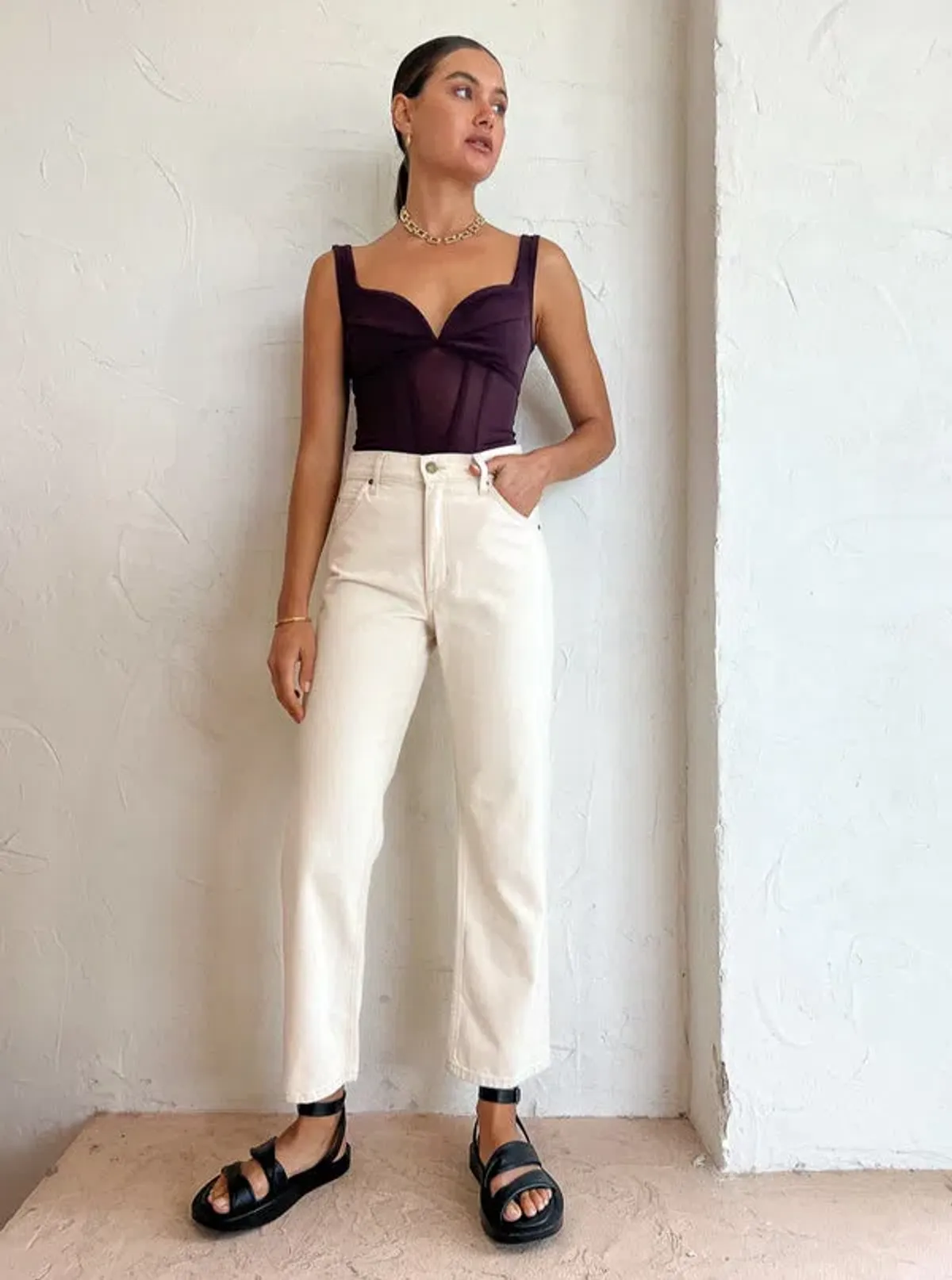 Viktoria and Woods Theta Bustier Corset Top in Oxblood Deep Burgundy Size 1 /AU 8 - Image 2