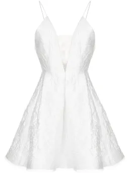 Alex Perry Floral Brocade Mini Dress White Size 6 for rent on The Volte - image 3