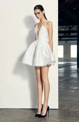 Alex Perry Floral Brocade Mini Dress White Size 6 for rent on The Volte - image 1