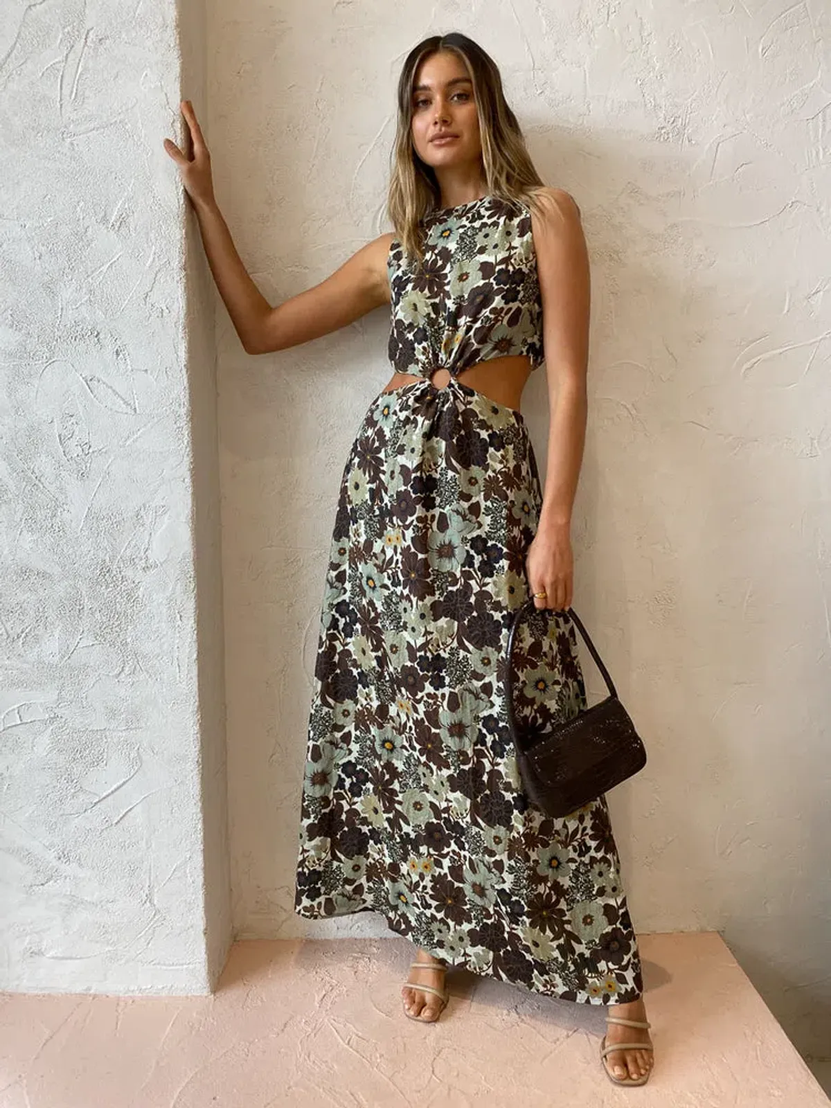 Sir the Label Constantine Cut Out Midi Dress Floral Size 3 / AU 12 - Image 1