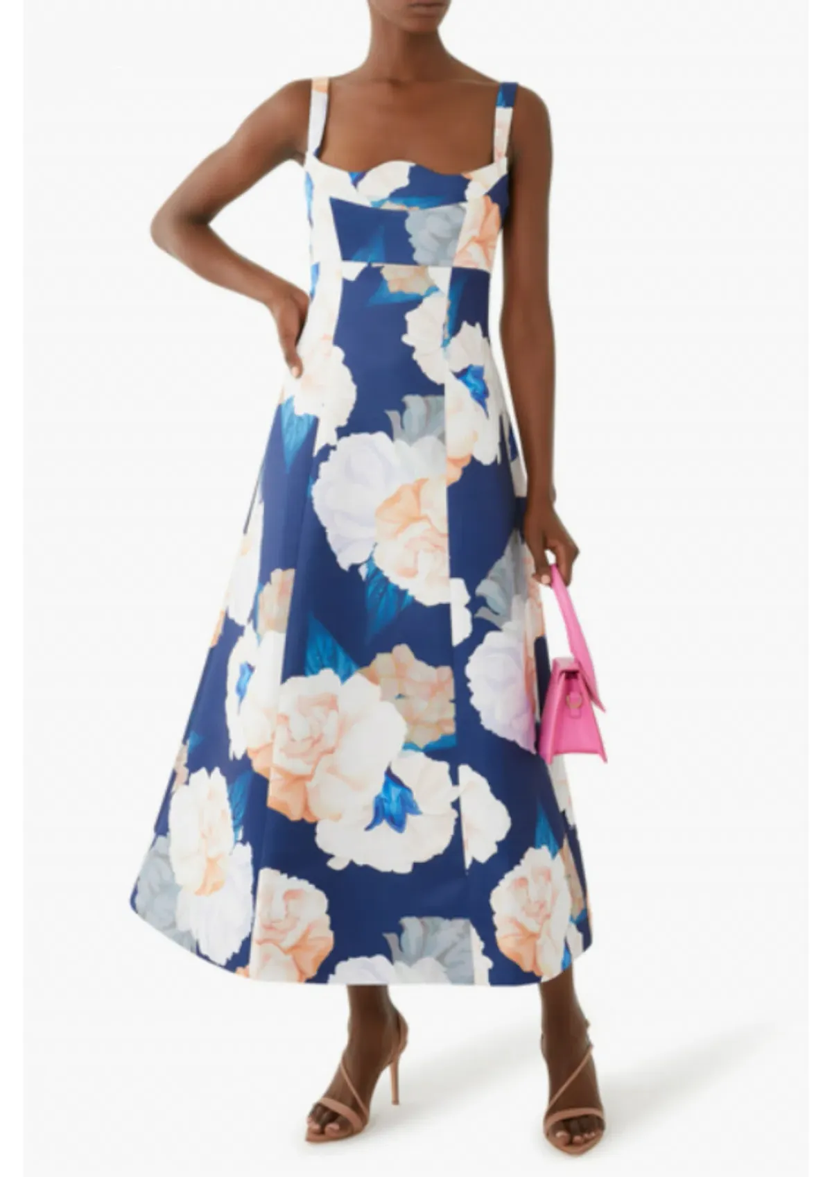 Leo Lin Odette Midi Dress Rosebud Print Size AU 12 - Image 1