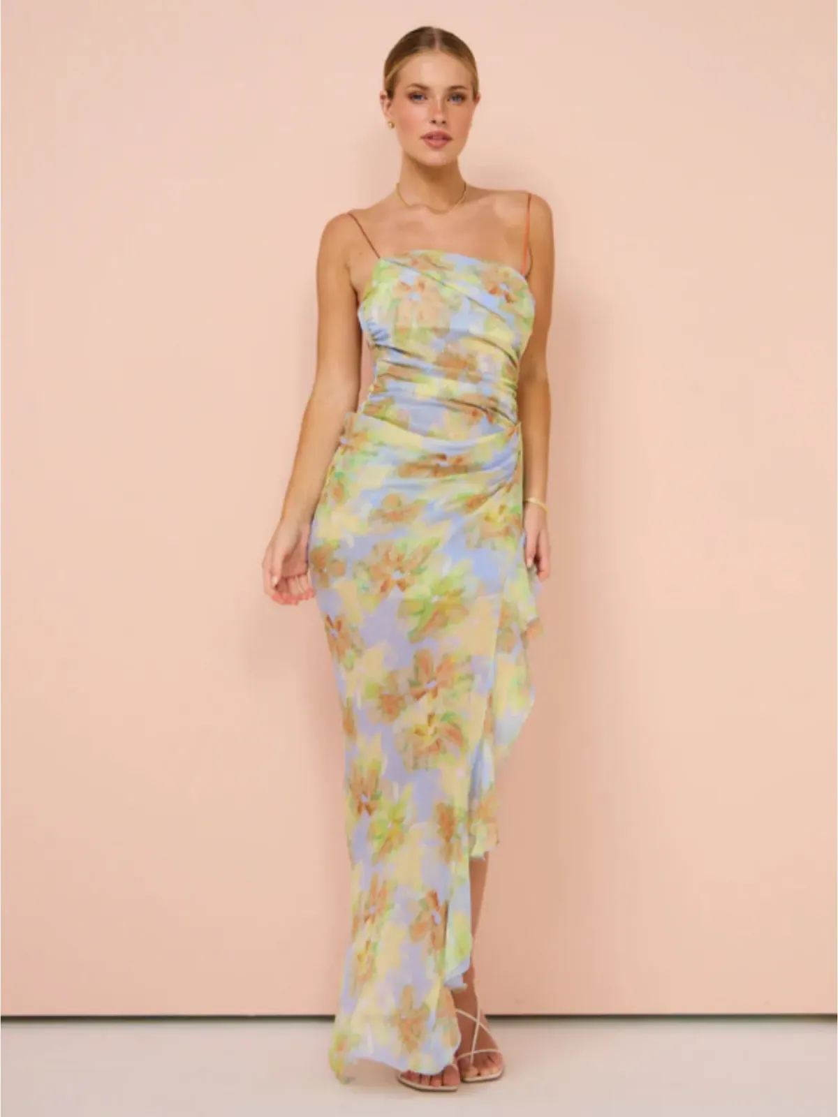 Bec & Bridge Zephy Asym Dress in Blue Blossom Size AU 10 - Image 1