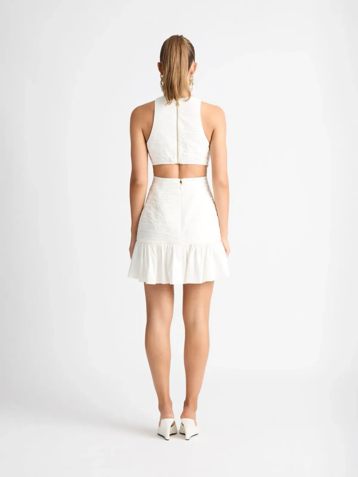Sheike Isla Mini Dress in Ivory Size 12 - Image 3