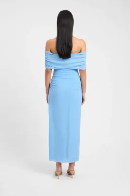 Kookai Bolt Off Shoulder Midi Dress Powder Blue Size 12 for rent on The Volte - image 2