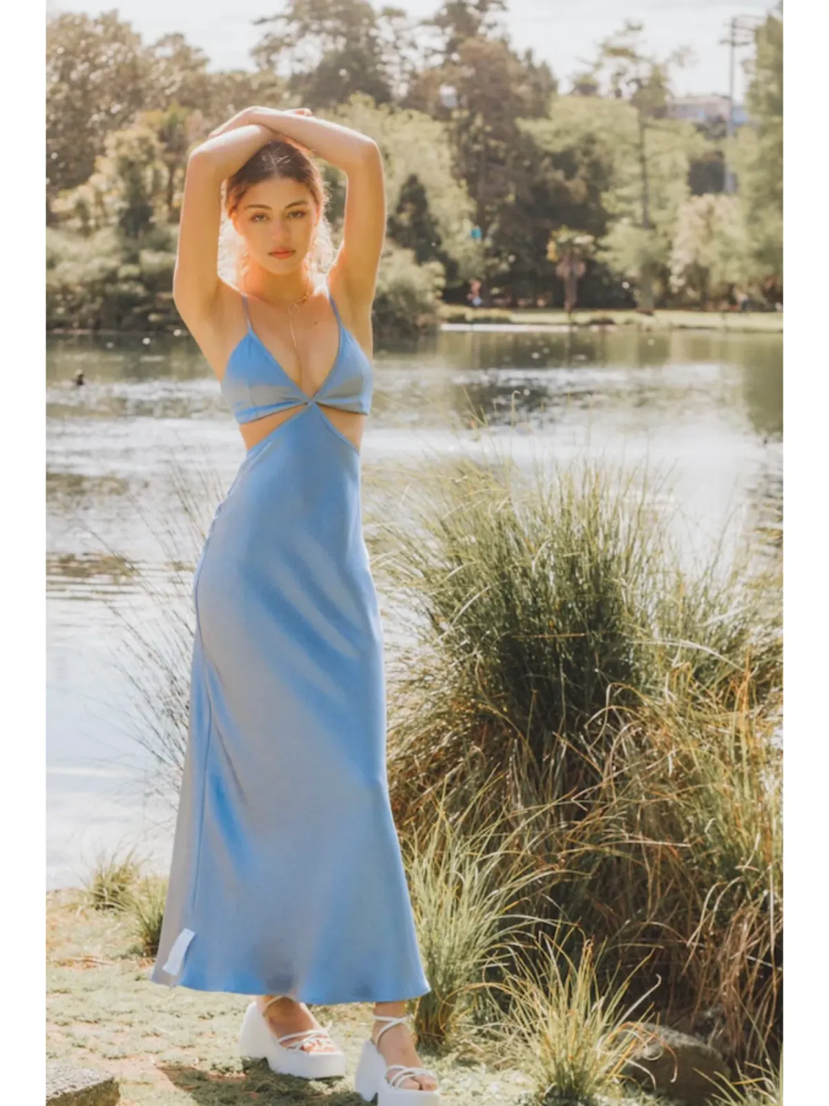 Bec & Bridge Veronique Maxi Dress Blue Size AU 8 - Image 5