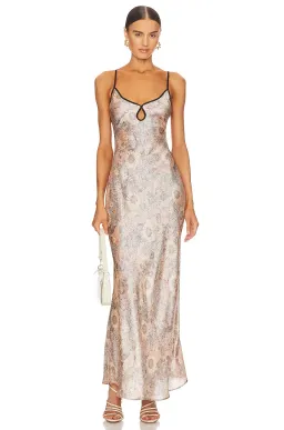 Bec & Bridge Nina Keyhole Maxi Dress Blush Jacquard Floral Size 8 for rent on The Volte - image 4