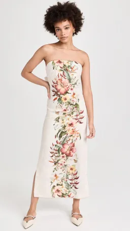 Zimmerman Lexi Column Dress Cream Floral Size 0 / AU 8  for rent on The Volte - image 3