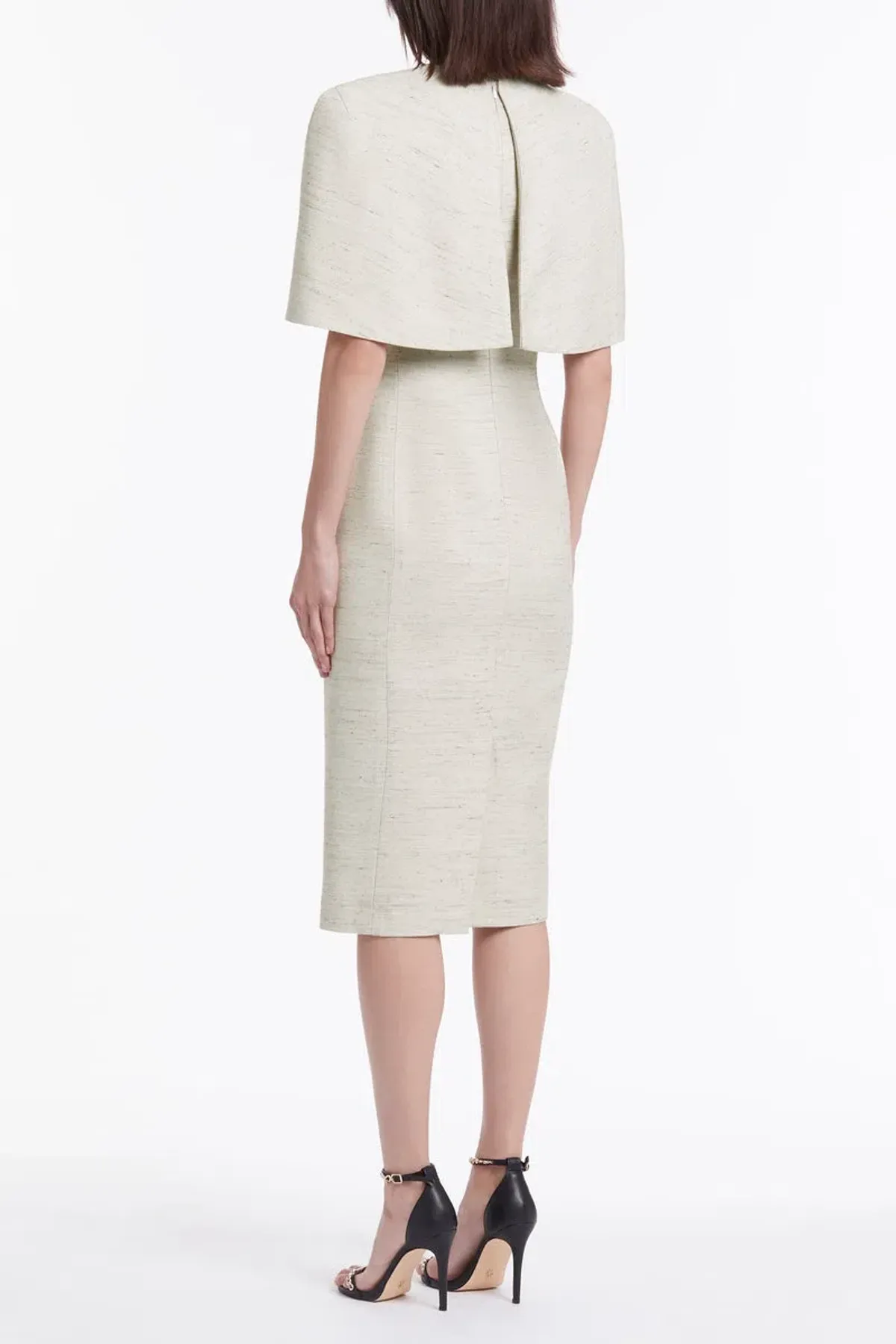 Carla Zampatti Cape Dress Cream Size 6 - Image 3