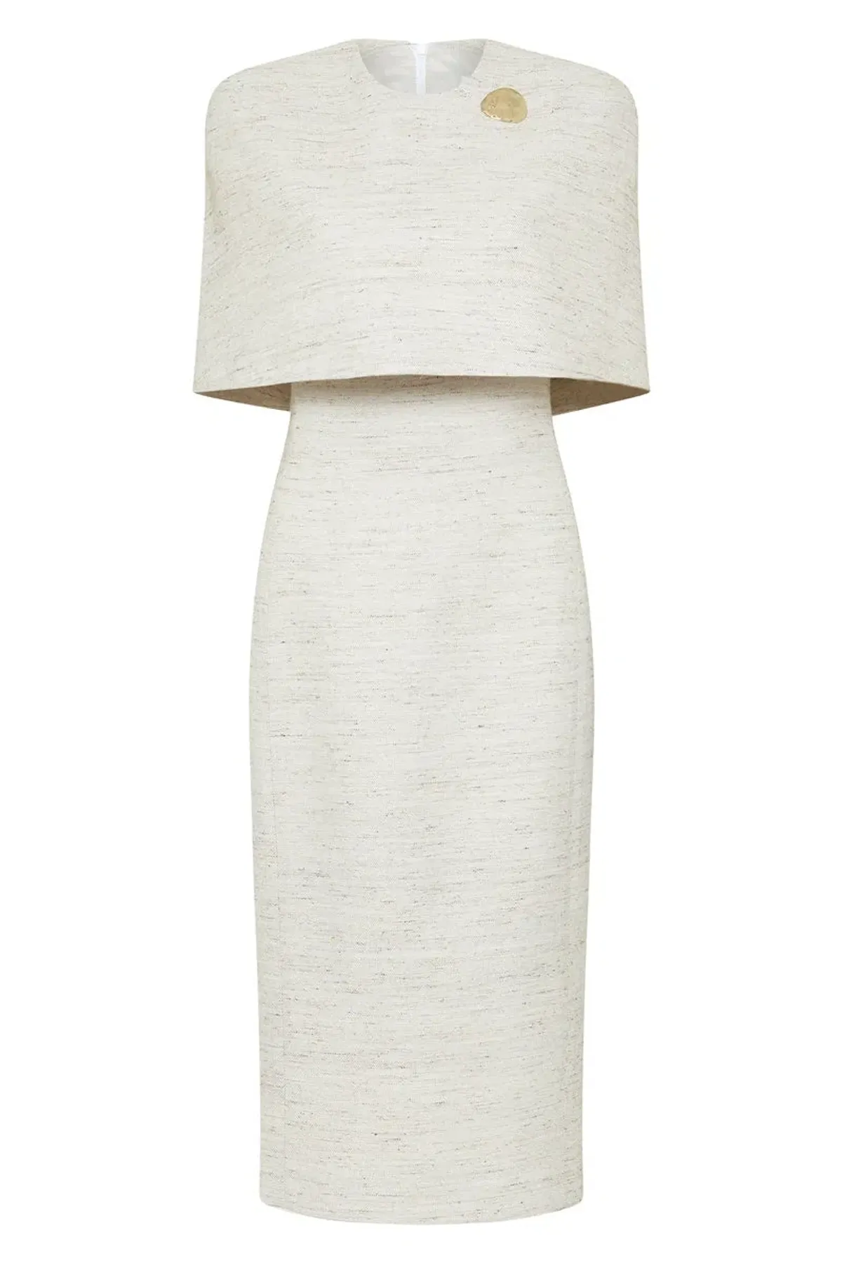 Carla Zampatti Cape Dress Cream Size 6 - Image 4
