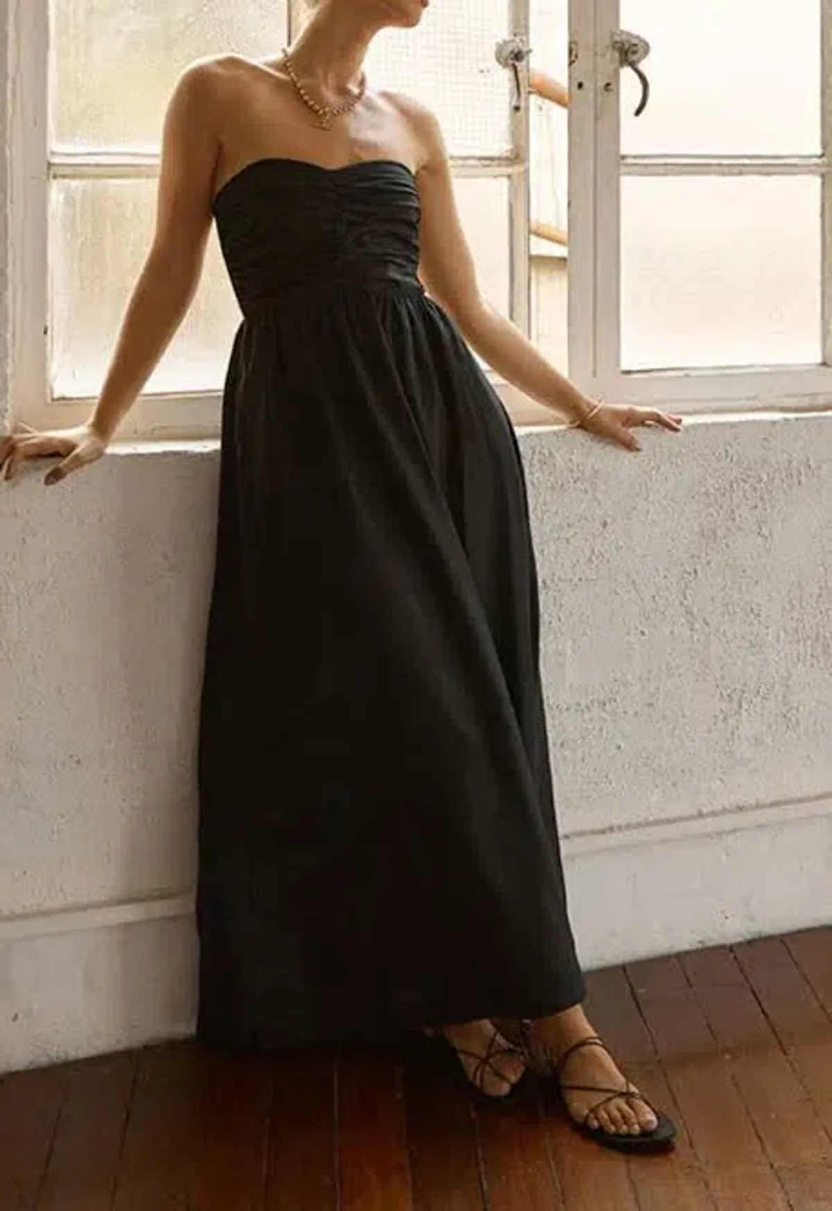 Dissh Bonnie Sweetheart Strapless Midi Dress Black Size 6 - Image 2