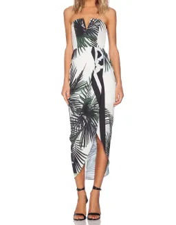 Shona Joy Strapless Bustier Draped Wrap Dress The Savage Print Size 8 for rent on The Volte - image 1
