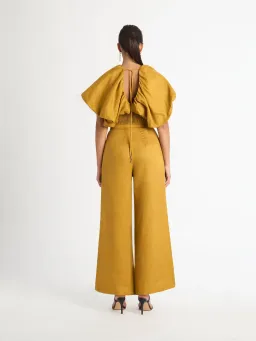 Sheike Argentina Linen Top and Pants Set Olive Size 12 for rent on The Volte - image 2