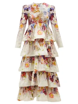 Zimmermann The Prima Tiered Gown in Floral Print Size 3 / AU 14 for rent on The Volte - image 5