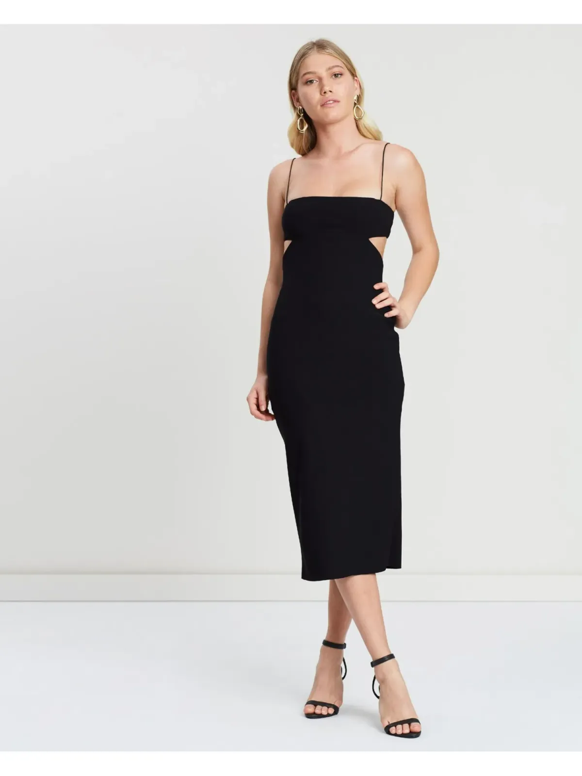 Bec & Bridge Elle Cut Out Midi Black Size AU 8 - Image 1