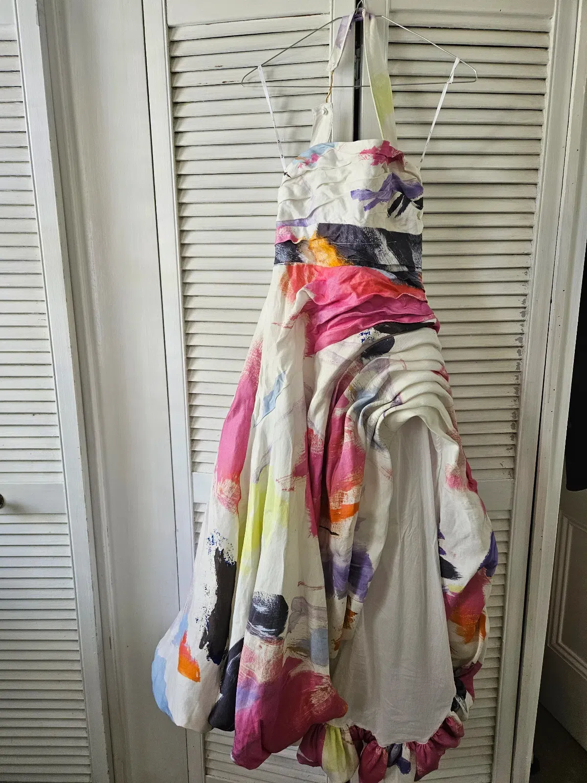 AJE HALTER NECK ABSTRACT SUNSET MIDI DRESS SIZE 8 - Image 2