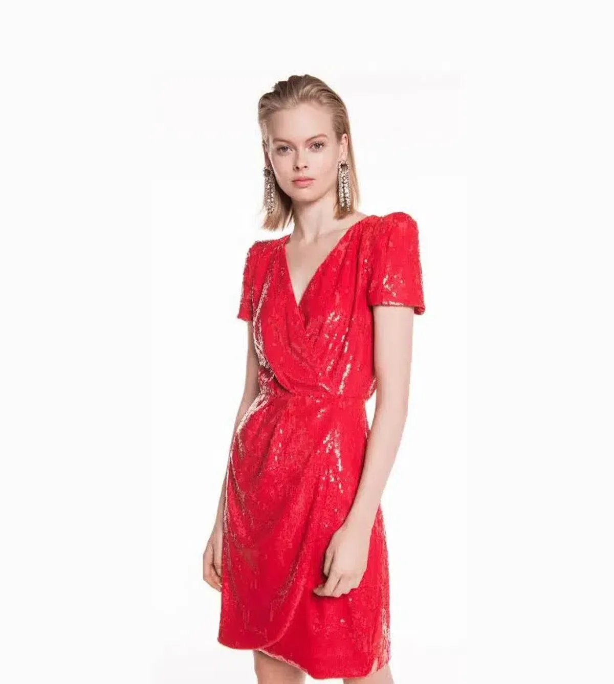 Cue Sequin Dress Red Size 14 - Image 1