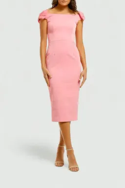 Rebecca Vallance Winslow Midi Dress in Pink Size 10 for rent on The Volte - image 2