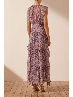 Shona Joy Aurier Round Neck Sleeveless Maxi Dress Purple Size AU 8 for rent on The Volte - image 2