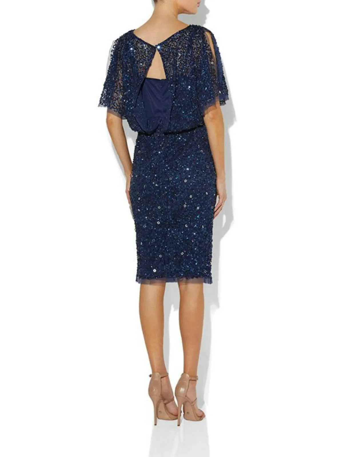 Montique Alinda Hand Beaded Dress Navy Size AU 10  - Image 3