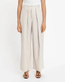 Cue Zip Front Wide Leg Pant Stone Size AU 12 for rent on The Volte - image 3