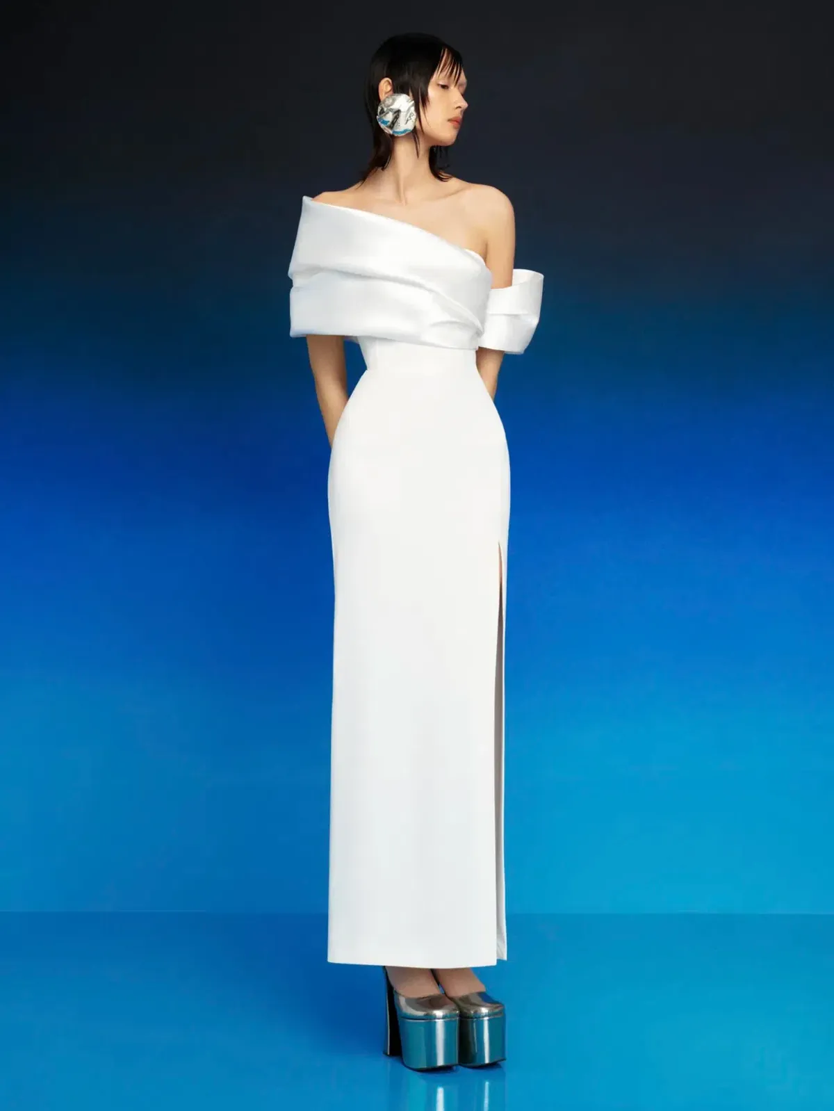 Solace London Alexis Maxi Gown Cream Size 10 - Image 1