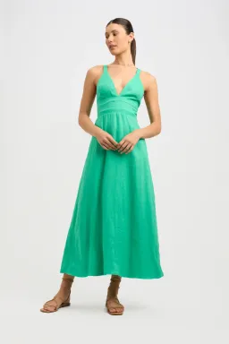 Kookai The Tahiti Vee Dress Green Size 10  for rent on The Volte - image 1
