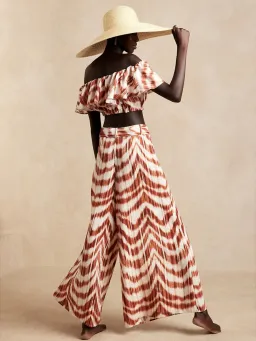 Banana Republic Meridian Linen Top and Pant Set Zebra Print Size AU 10  for rent on The Volte - image 2