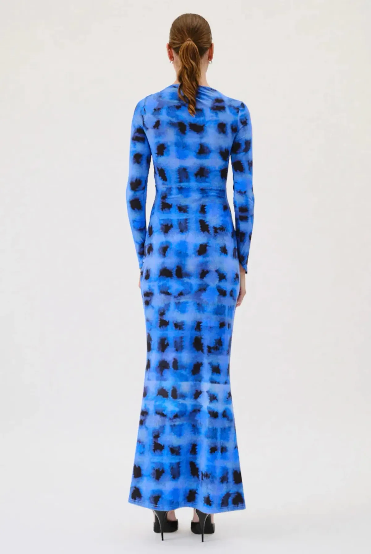 Suboo Shibori Long Sleeve Ruched Maxi Dress Blue Size S / AU 8 - Image 2