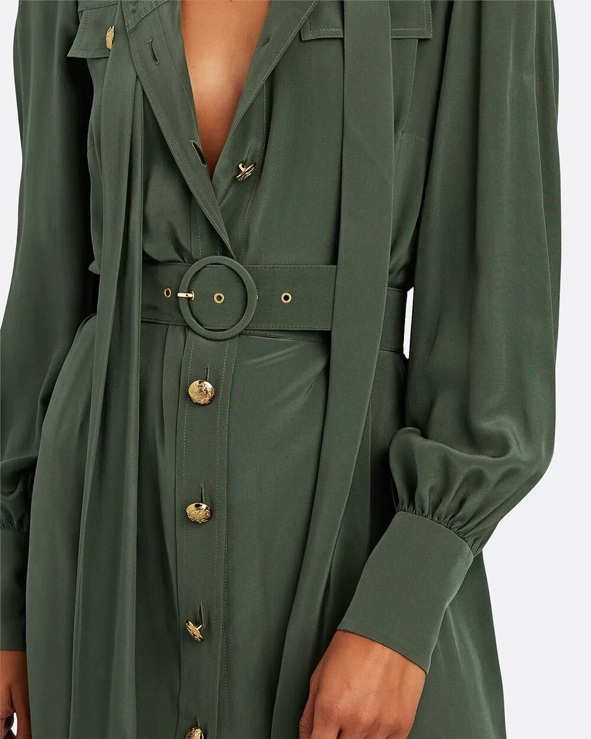 Zimmermann Silk Tie Midi Dress Green Size 8 - Image 2