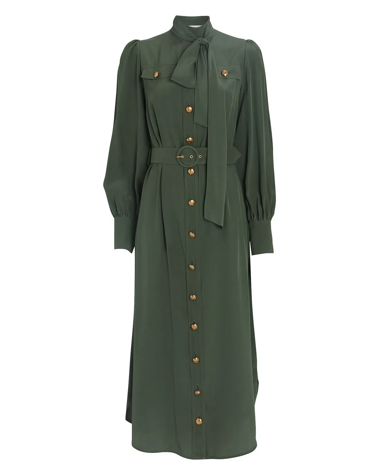 Zimmermann Silk Tie Midi Dress Green Size 8 - Image 4