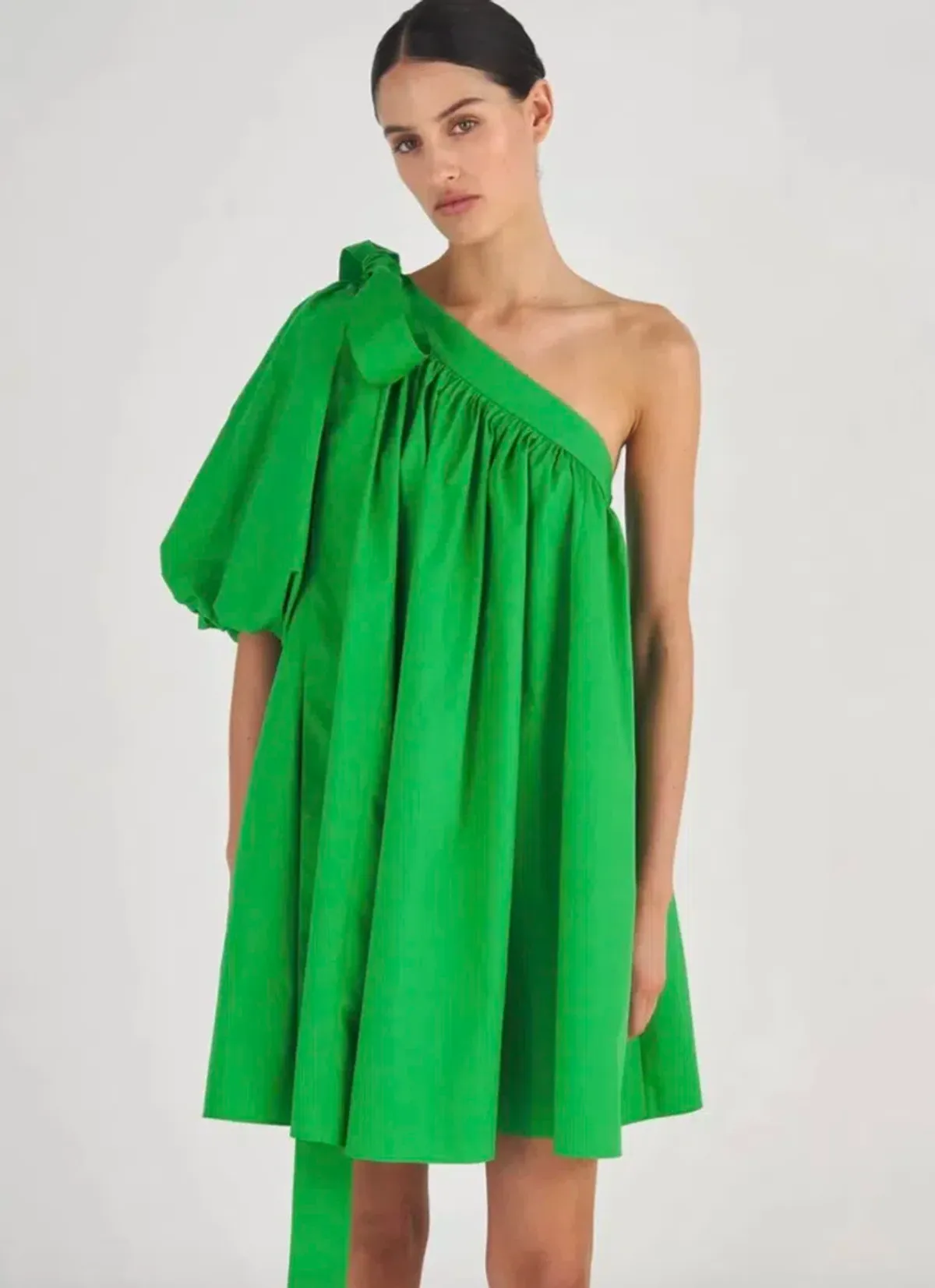Oroton One Shoulder Mini Dress Green Size 6 - Image 2