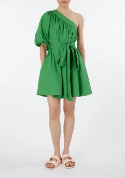 Oroton One Shoulder Mini Dress Green Size 6 for rent on The Volte - image 1