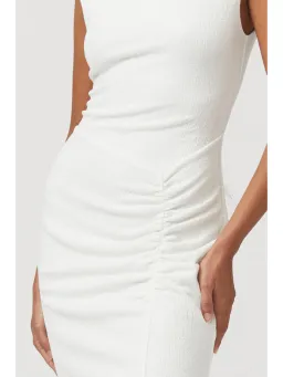 Suboo Jacqui Rouched Front Midi Dress White Size AU 6 for rent on The Volte - image 2