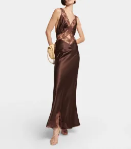 Sir the Label Aries Cut Out Dress in Chocolate Size 3 / AU 12 for rent on The Volte - image 1
