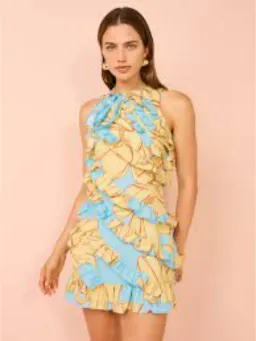 Issy Multi Frill Mini Dress In Summer Print Size AU 8 for rent on The Volte - image 3