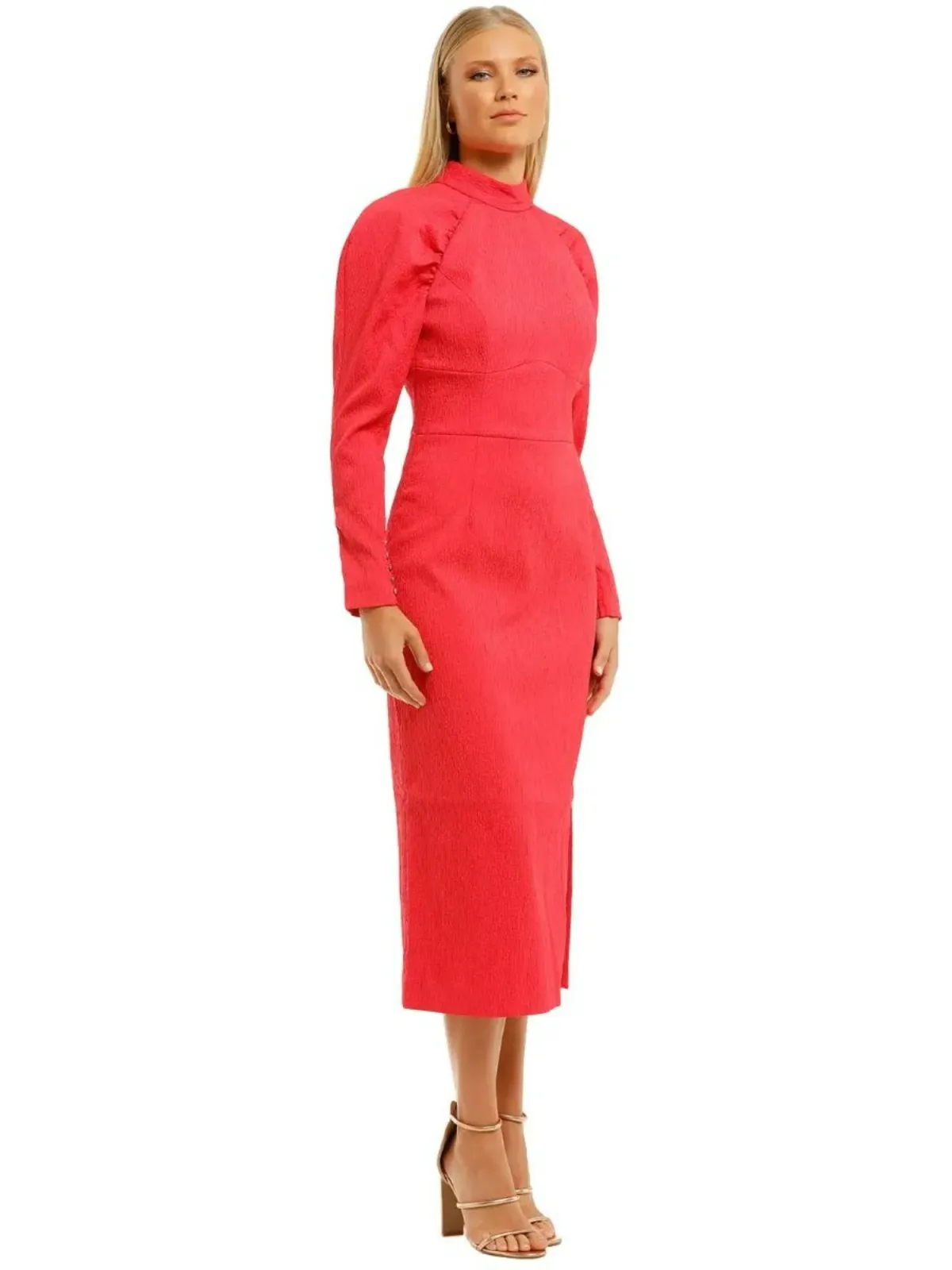 Rebecca Vallance Martini LS Midi Dress in Pink Size AU 14 - Image 2