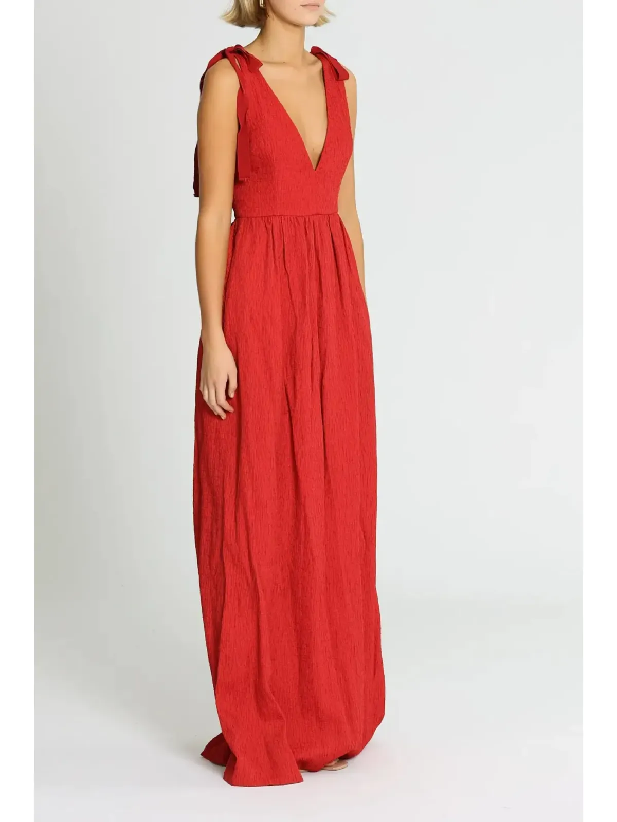 Rebecca Vallance Harlow Tie Gown in Red Size AU 12 - Image 3
