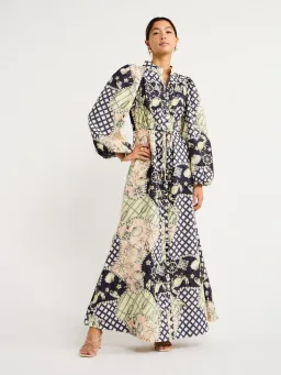 By Nicola Sail Maxi Billow Sleeve Dress in Geo/Nautical Size AU 8 for rent on The Volte - image 1