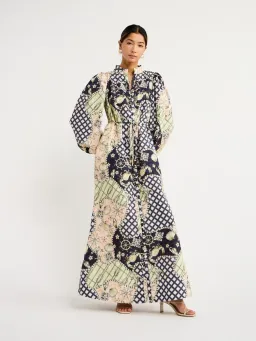 By Nicola Sail Maxi Billow Sleeve Dress in Geo/Nautical Size AU 8 for rent on The Volte - image 4