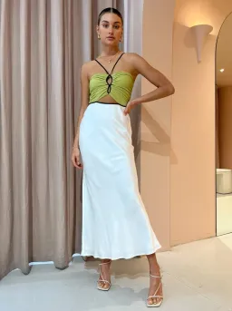 Bec & Bridge Carmen Pleated Bodice With Cut Out Detail Maxi Dress Multi Size 10 for rent on The Volte - image 1